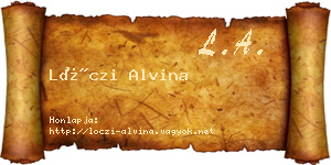 Lóczi Alvina névjegykártya